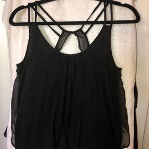 Black tank with sheer accent